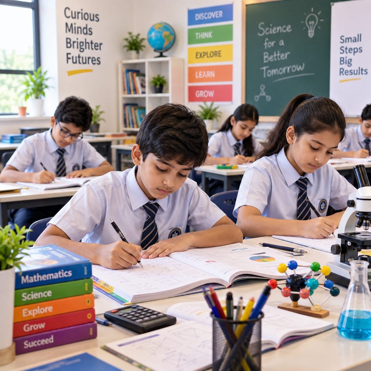 Class 4 students at Ebenezer English High School